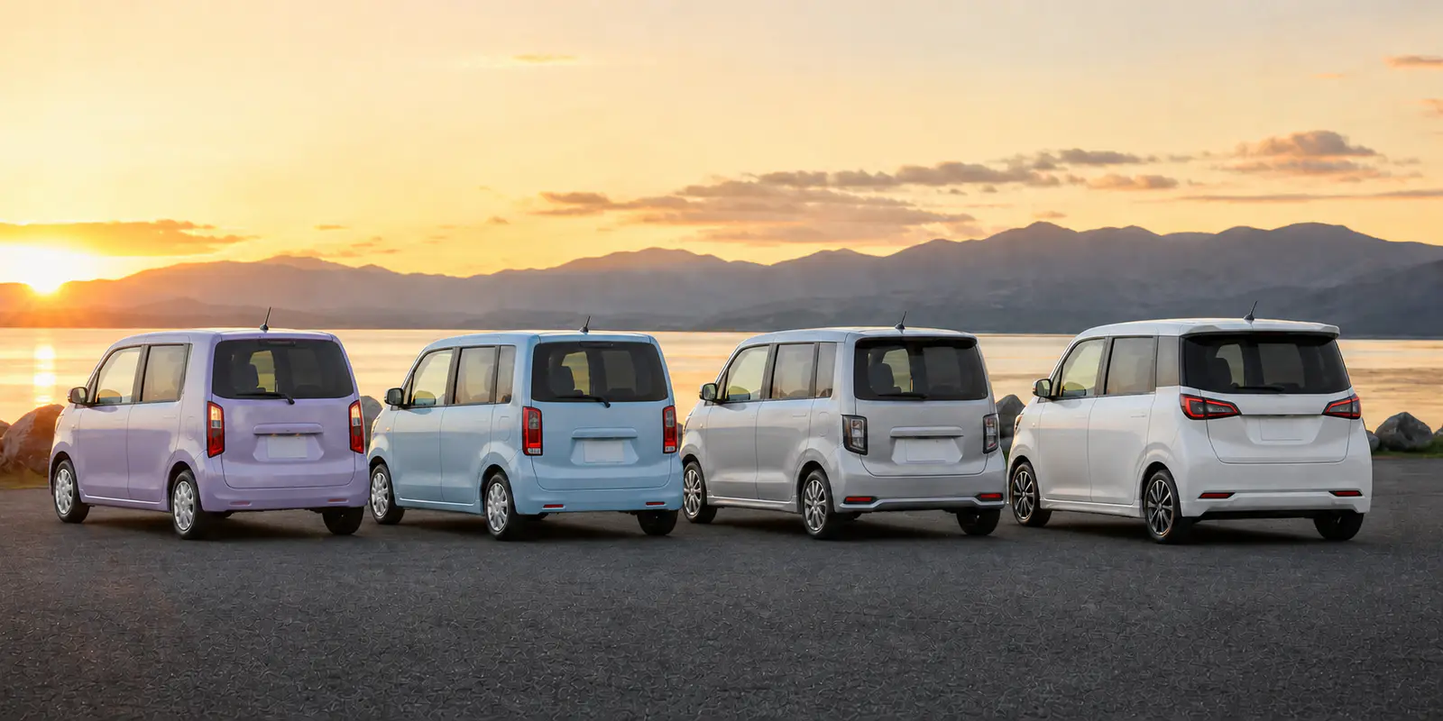 ムーヴの年代の違いをイメージしたエンブレムのない車