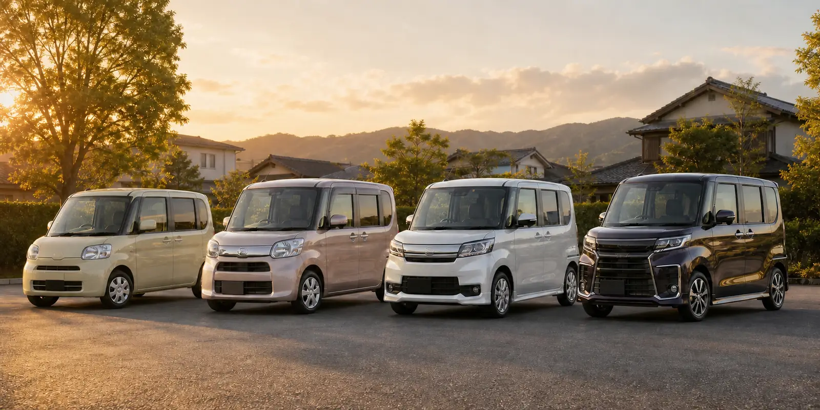 タントの年代の違いをイメージしたエンブレムのない車