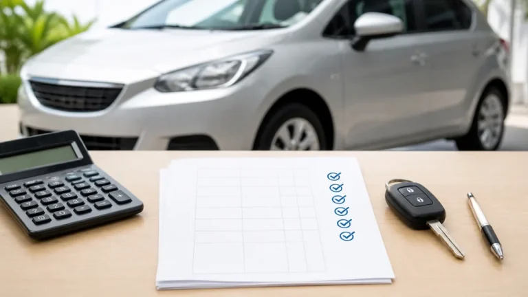 車買取の見積書で追加費用の確認項目をチェックするイメージ