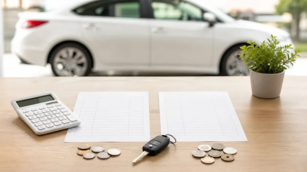 車の査定額と最終的な手取り額を比較するイメージ