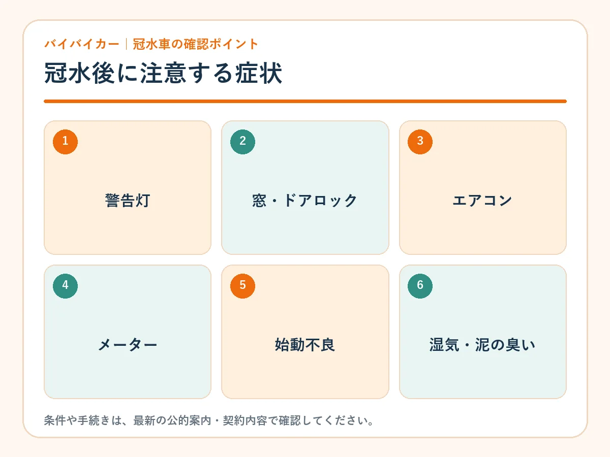 冠水後に注意する電装トラブルの例