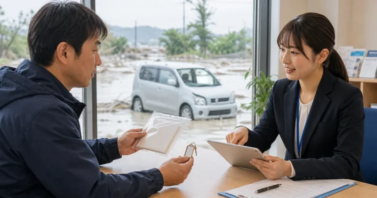 冠水で車検証や鍵を紛失したときの相談