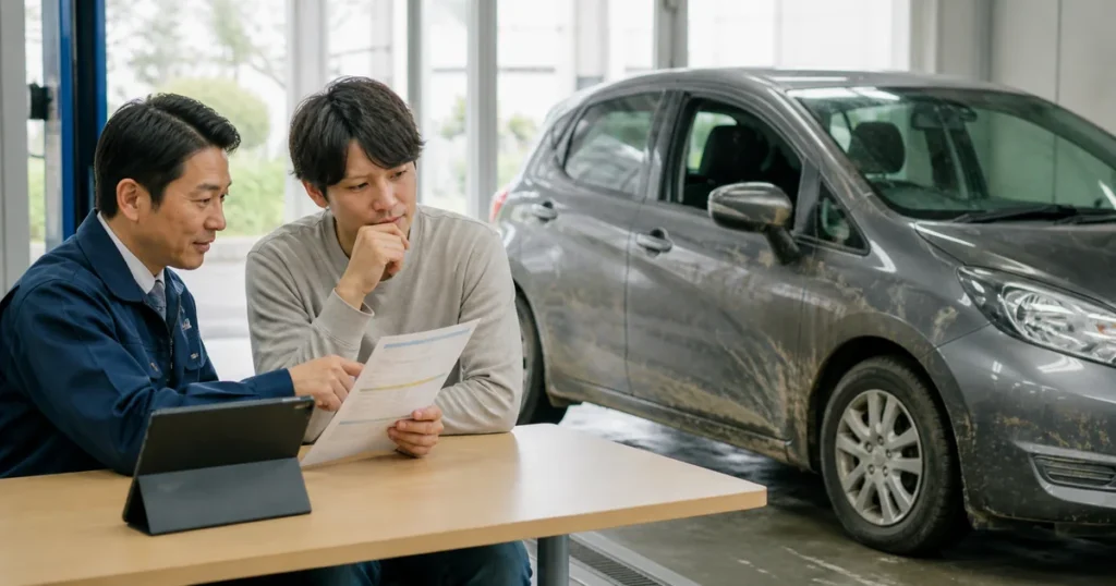 冠水車の修理見積りと買い替えを比較する相談
