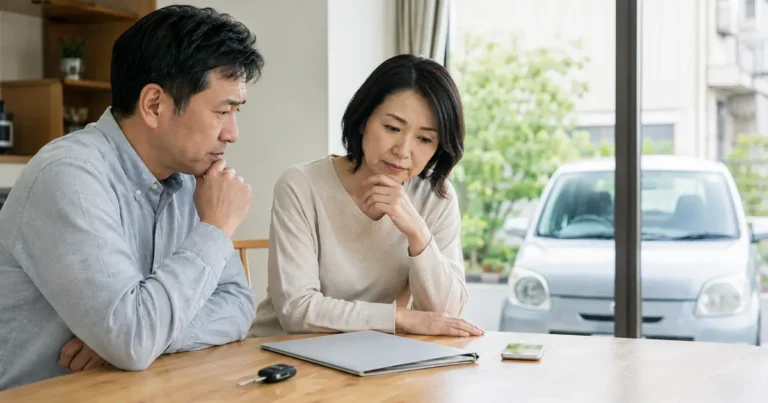 亡くなった方が使用していたローン会社名義の車について相談する家族