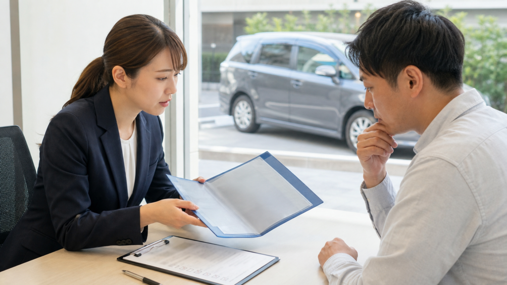 車検証を紛失した車の再発行・代替書類を確認するイメージ