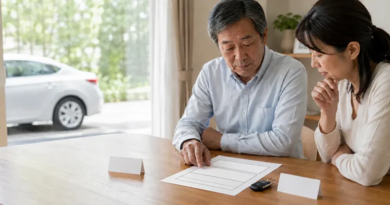 亡くなった方が車の使用者だった場合に車検証の所有者欄と必要書類を確認するイメージ