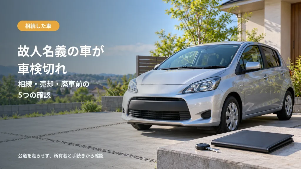 故人名義の車が車検切れ｜相続・売却・廃車前に確認する5項目のイメージ