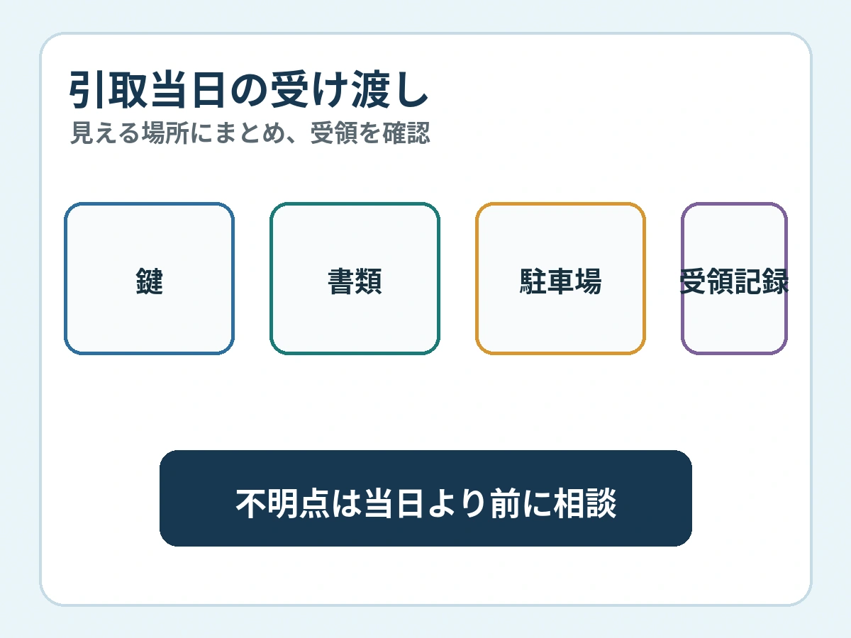 5．鍵・書類・私物の受け渡し